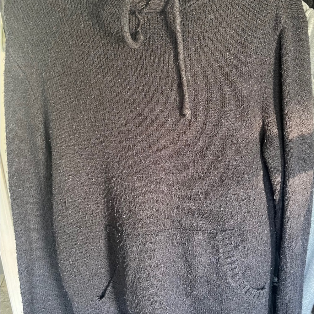 Old Navy Black Hooded Knit Pullover